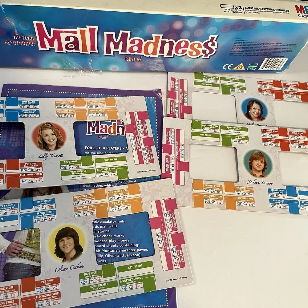 Disney Hannah Montana Electronic Mall Madness Game Hasbro 2008 *Tested-Read